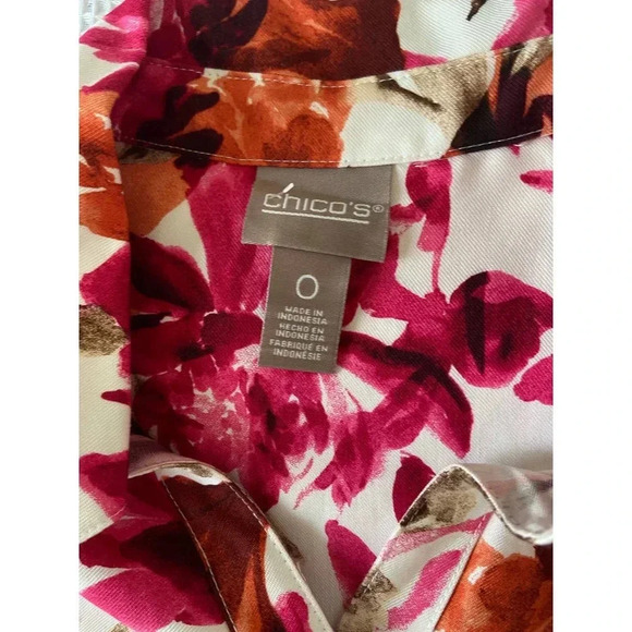 Chico’s floral Printed Blouse SIZE 0/ XS - Picture 10 of 10